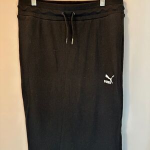 Puma Women’s A-Line Ribbed Skirt – Black – Size L – New Without Tags